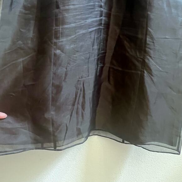 Vtg Ann Taylor V-Neck Silk Beaded Black Midi Formal Dress Wedding Guest Size 4 - Picture 7 of 7